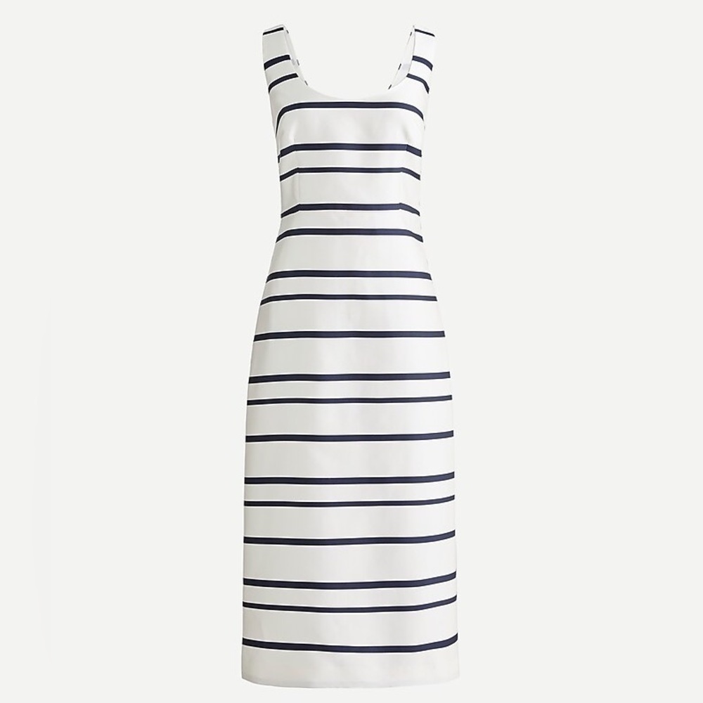 Jcrew Scoopneck midi dress in jacquard stripe 00 NWT